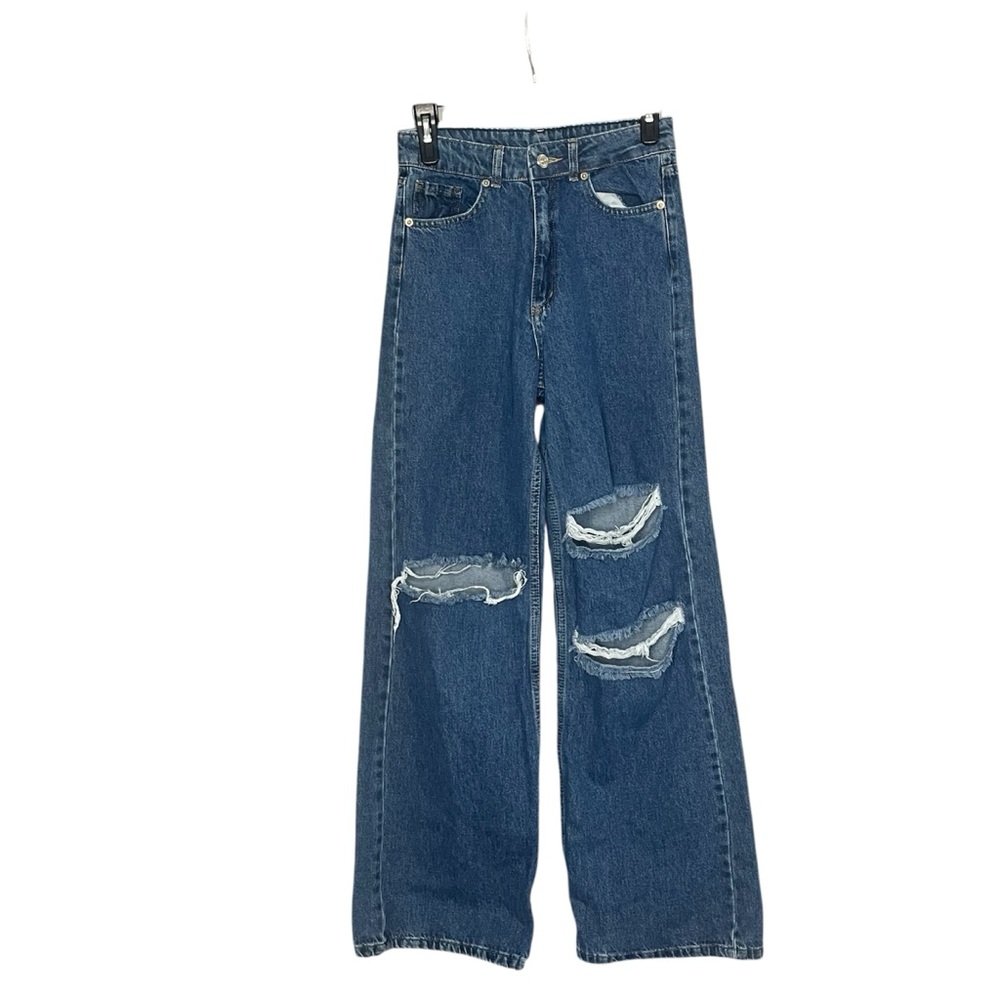 Nocturne Wide Leg High Waisted Jeans Ripped Loose Denim Size 36/25US - Picture 2 of 8